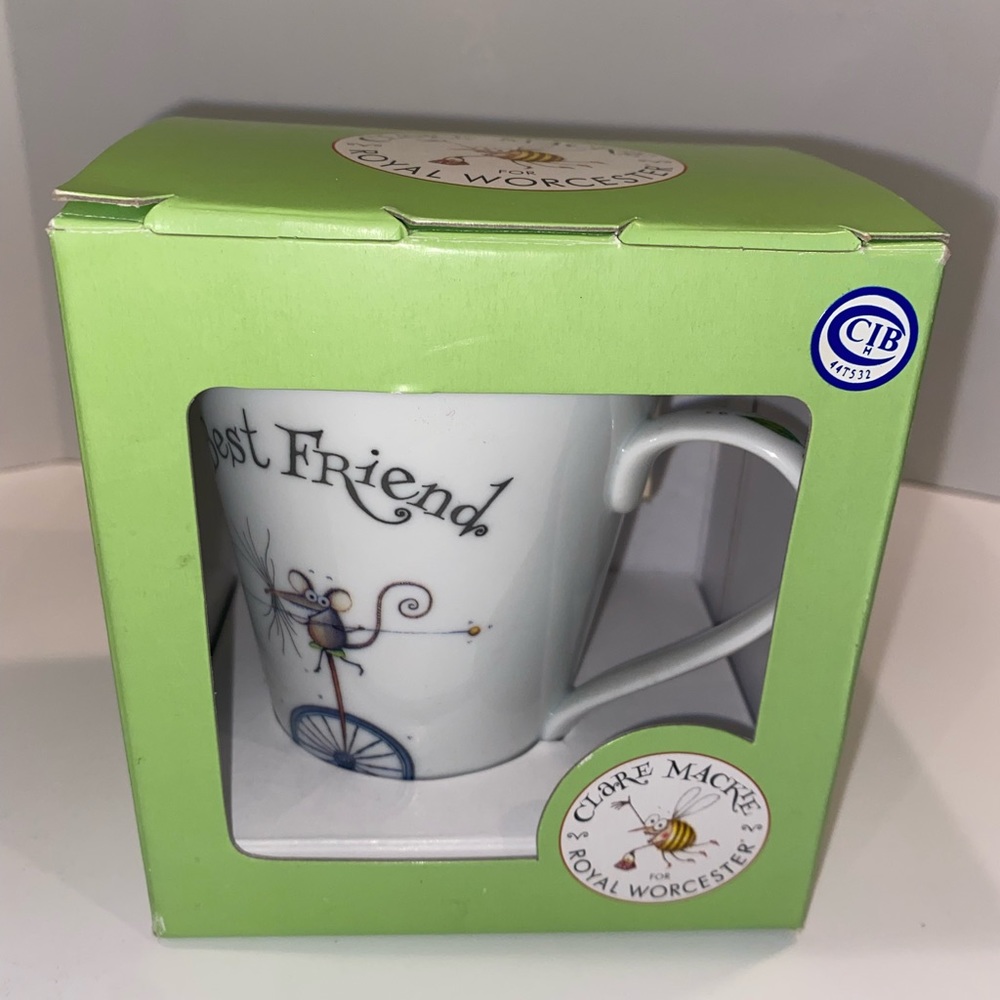 Royal Worcester Clare Mackie Mug Cup Best Friends New in Box